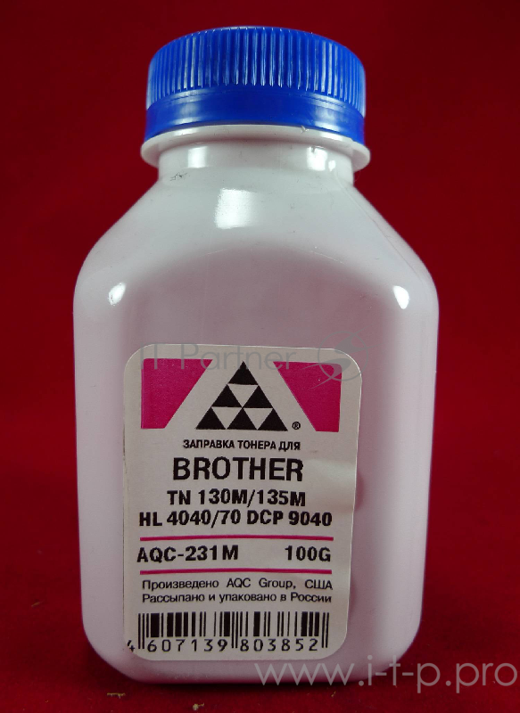 Тонер Brother TN 130M/135M HL 4040/50/70/DCP 9040 magenta (фл. 100г) AQC фас. Россия