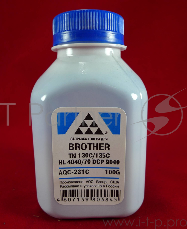 Тонер Brother TN 130C/135C HL 4040/50/70/DCP 9040 cyan (фл. 100г) AQC фас. Россия