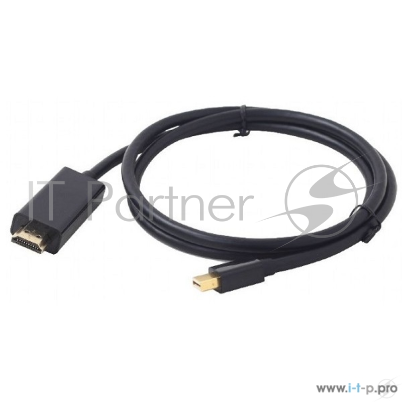 Кабель Cablexpert Кабель mDP-HDMI, 20M/19M, 1.8м, черный, позол.разъемы, пакет (CC-mDP-HDMI-6)