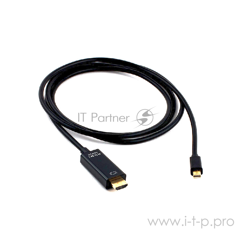 Кабель Cablexpert Кабель mDP-HDMI, 20M/19M, 1.8м, черный, позол.разъемы, пакет (CC-mDP-HDMI-6)