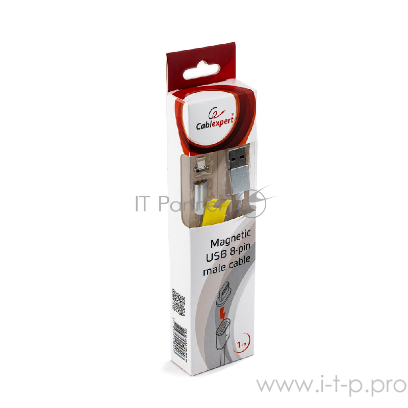 Кабель Cablexpert Кабель магнитный USB 2.0 CC-USB2-AMLMM-1M, AM/ iPhone lightning, магнитный кабель, 1м, алюминиевые разъемы, коробка