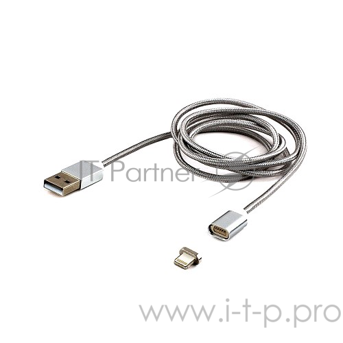 Кабель Cablexpert Кабель магнитный USB 2.0 CC-USB2-AMLMM-1M, AM/ iPhone lightning, магнитный кабель, 1м, алюминиевые разъемы, коробка