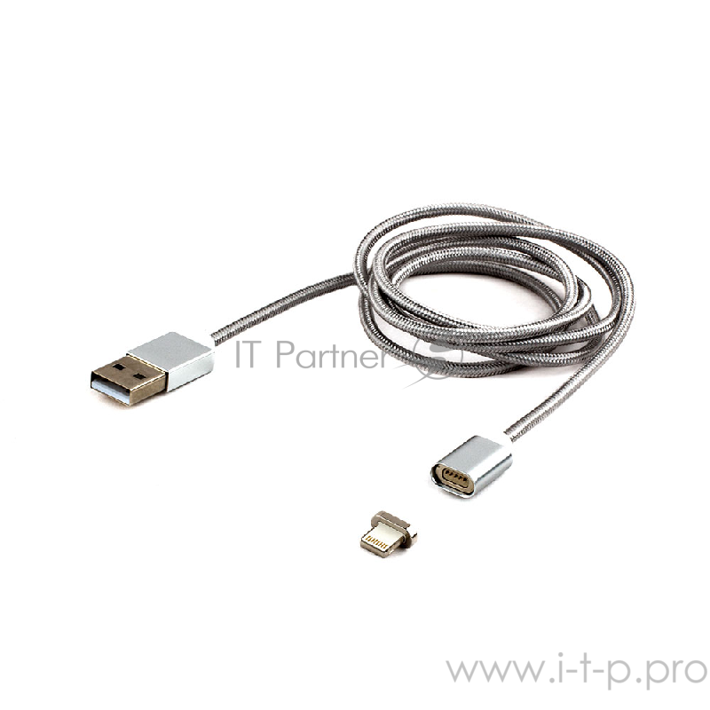 Кабель Cablexpert Кабель магнитный USB 2.0 CC-USB2-AMLMM-1M, AM/ iPhone lightning, магнитный кабель, 1м, алюминиевые разъемы, коробка