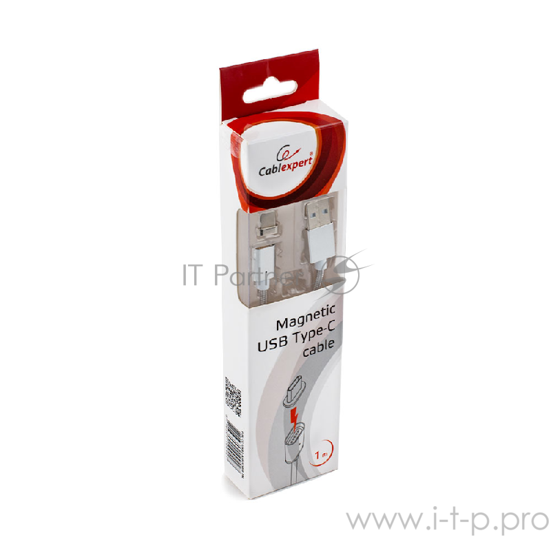 Кабель Cablexpert Кабель магнитный USB 2.0 CC-USB2-AMUCMM-1M, AM/TypeC, 1м, алюминиевые разъемы, коробка