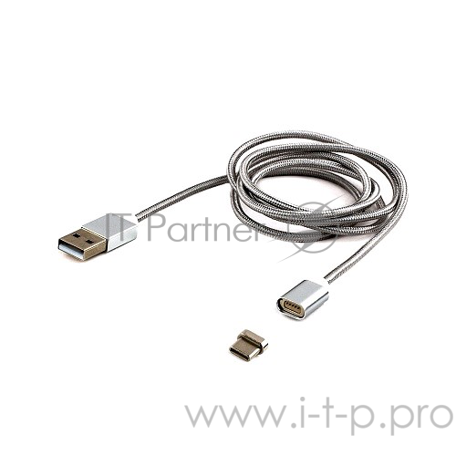 Кабель Cablexpert Кабель магнитный USB 2.0 CC-USB2-AMUCMM-1M, AM/TypeC, 1м, алюминиевые разъемы, коробка