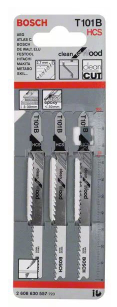 Bosch Bosch 2608630557 3 ЛОБЗИКОВЫЕ ПИЛКИ T 101 B, HCS