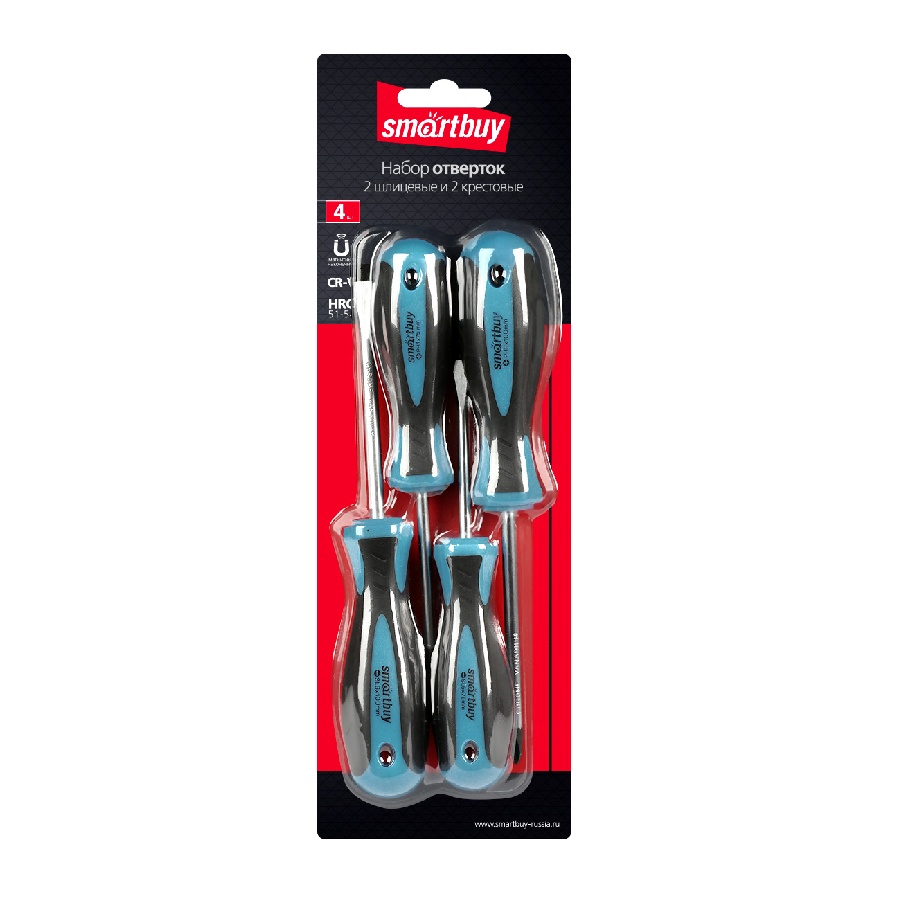 Набор отверток 4 штуки, шлицев