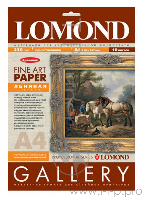 Бумага Lomond ART Linen 0913241 A4/230г/м2/10л./белый лён для струйной печати