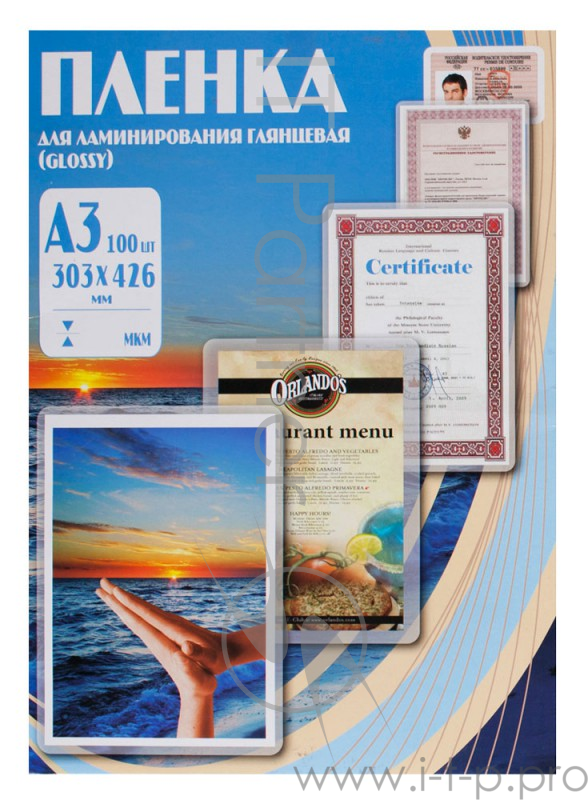Пленка для ламинирования 303х426 (75 мик) 100 шт Office Kit (PLP10030)