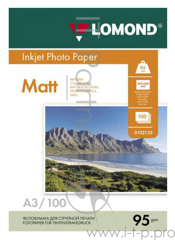 Бумага Lomond 0102129 A3/95г/м2/100л./белый матовое для струйной печати