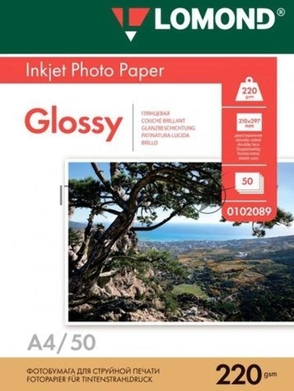 Фотобумага LOMOND Двусторонняя глянцевая A4/220/50л.