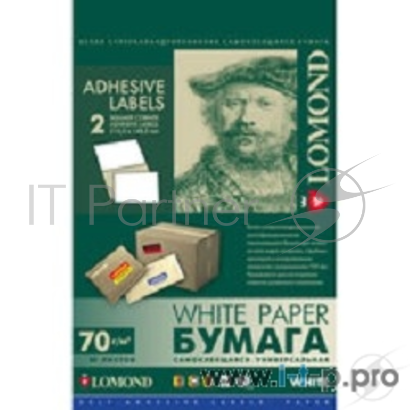 Самоклеящаяся бумага LOMOND универсальная для этикеток, A4, 2 делен. (210 x 148.5 мм), 70 г/м2, 50 л