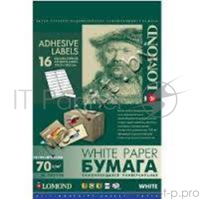 Самоклеящаяся бумага LOMOND универсальная для этикеток, A4, 16 делен. (105 x 33 мм), 70 г/м2, 50 лис