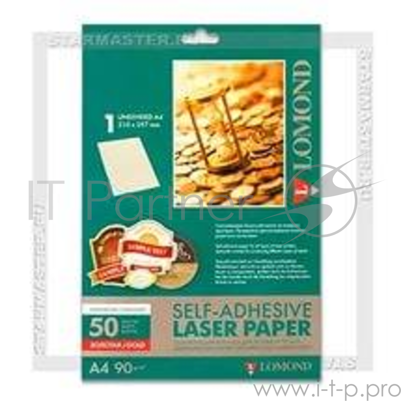 Самоклеящаяся бумага LOMOND LAS золотая LOMOND, фА4 54-дел.(Д=30мм), 90 г/м2.