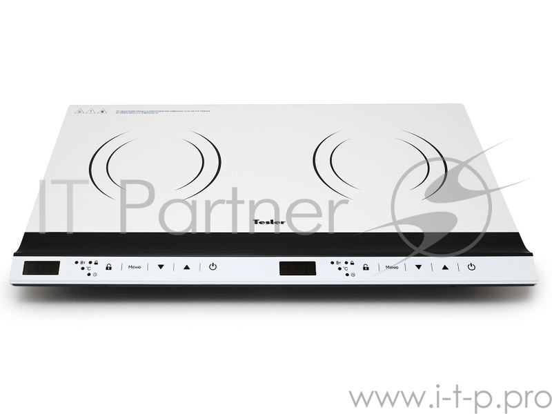 Плитка индукционная TESLER PI-26, 2 комфорки, 3500Вт, стеклокерамика, белый