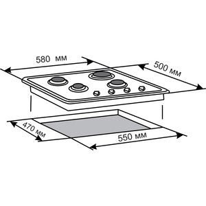 Газовая варочная панель De Luxe 5840.01гмв-051