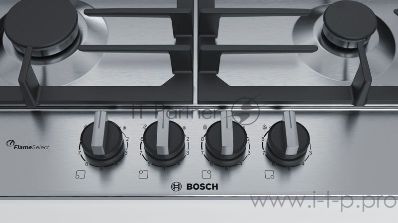 Варочная поверхность газовая Bosch PCP6A5B90R цвет - сталь