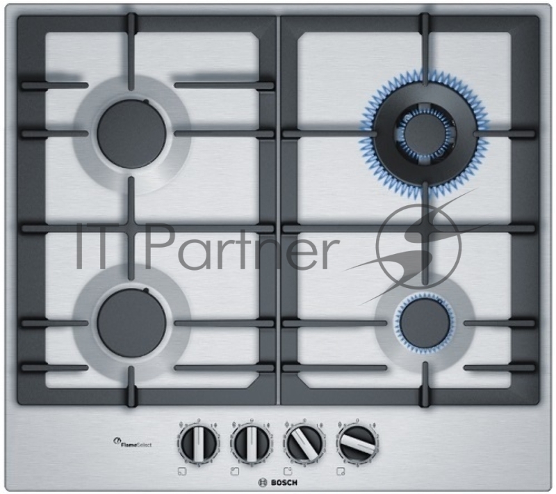 Варочная поверхность газовая Bosch PCH 6A5 B90R, нержавеющая сталь, серебро