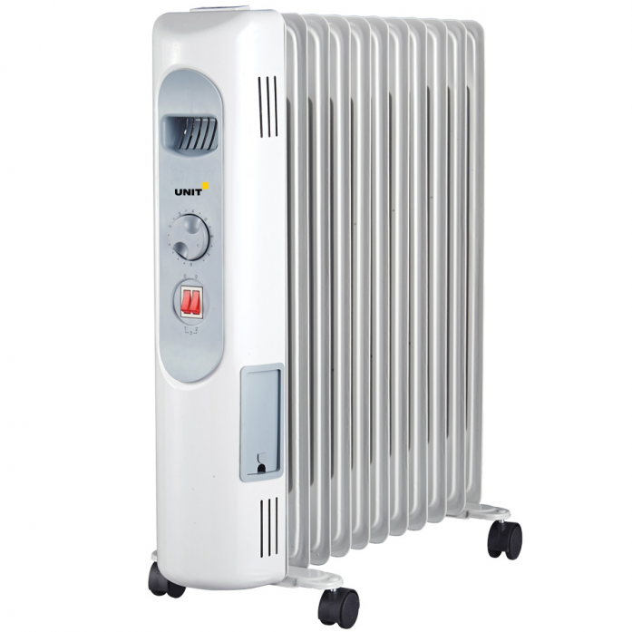 Радиатор масляный UNIT UOR-123 11 секций, 2500 Вт. белый