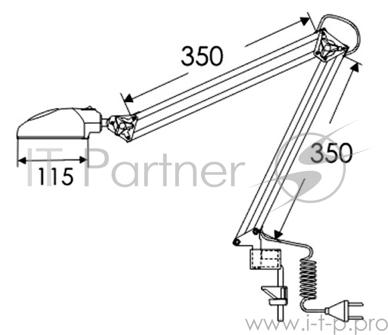 Светильник настольный Трансвит VegaLED/Silver на струбцине светодиодный серебристый 6.5Вт