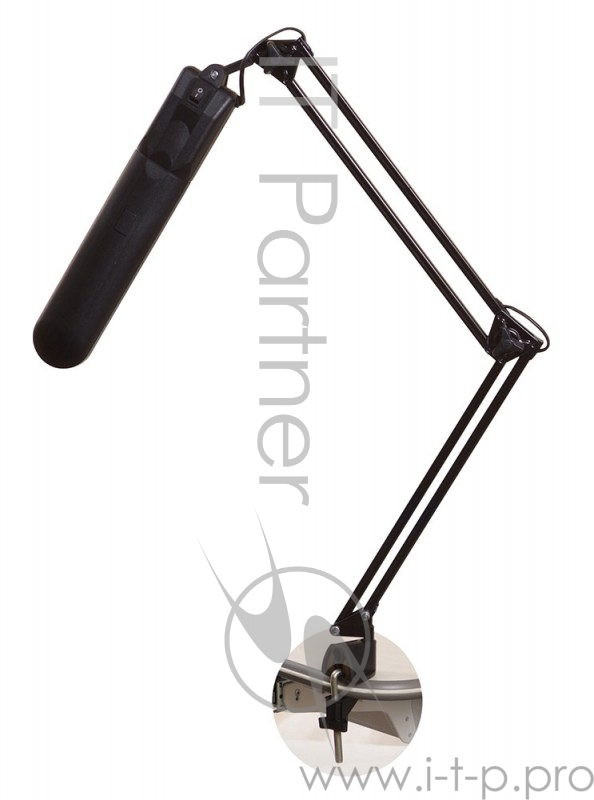 Светильник настольный Трансвит Delta1/Bl на струбцине G23 люминесцентный черный 11Вт