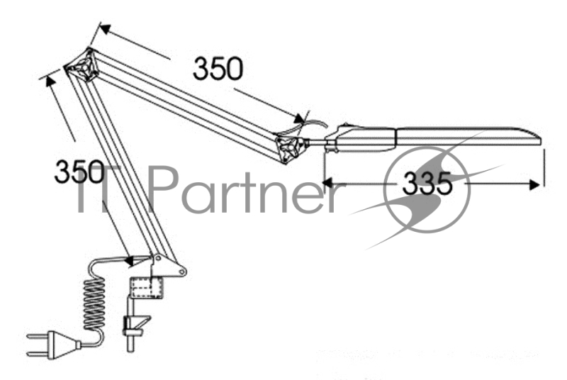 Светильник настольный Трансвит Delta1/Gr на струбцине G23 люминесцентный серый 11Вт