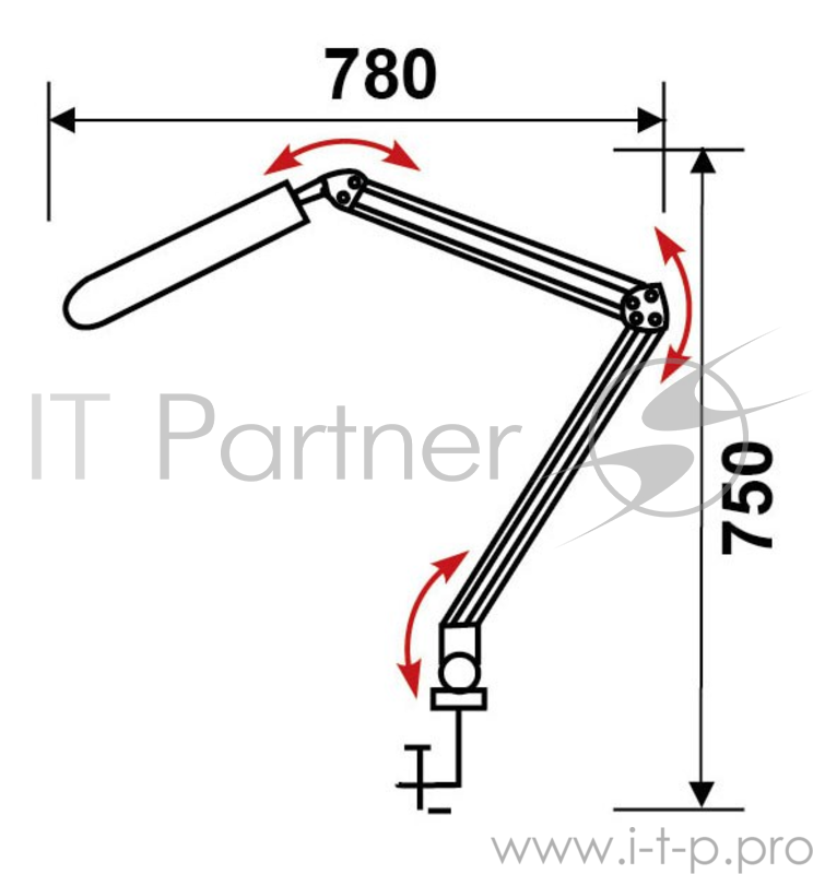 Светильник настольный Трансвит Delta/Bl на струбцине 2G7 люминесцентный черный 11Вт