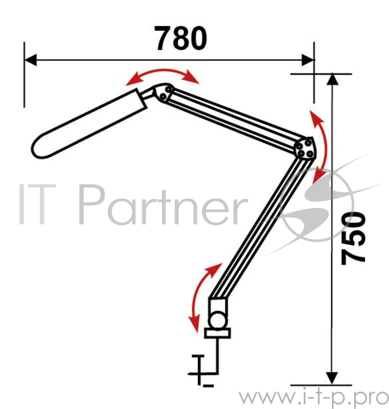 Светильник настольный Трансвит Delta/Gr на струбцине 2G7 люминесцентный серый 11Вт