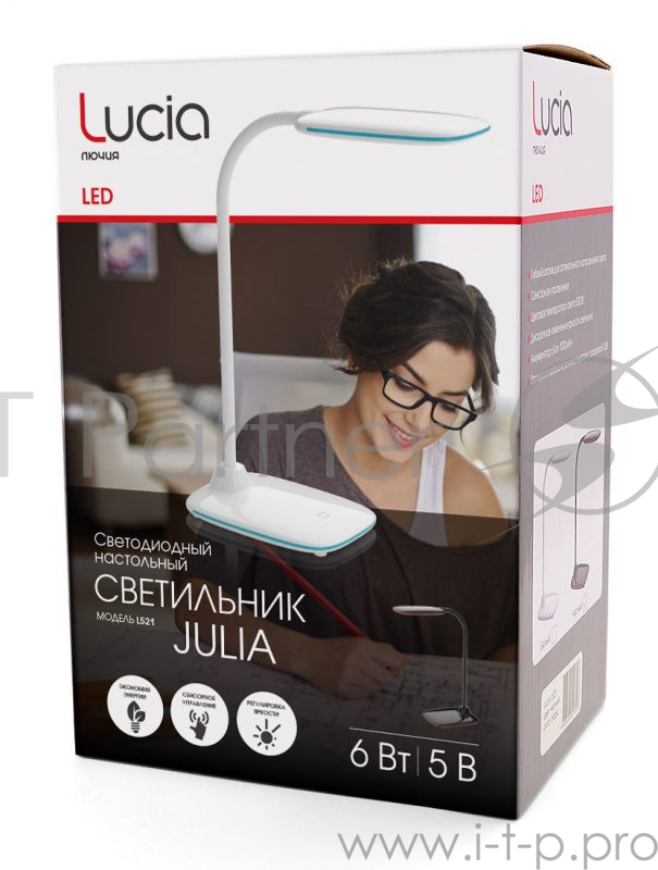 Светильник настольный Lucia Julia (L521-W) на подставке белый 6Вт