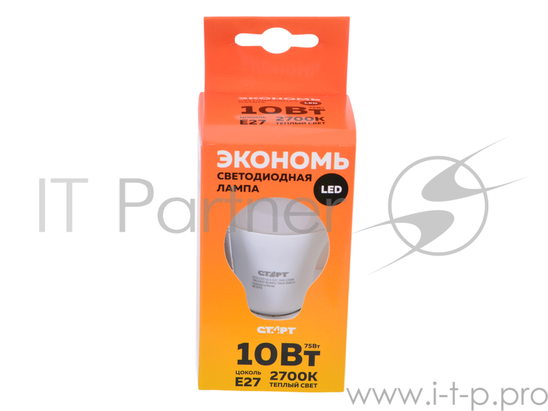 Светодиодная лампа СТАРТ ECO LEDGLSE27 10W 30 теплый 2700К, 220В, 220?, 850Лм