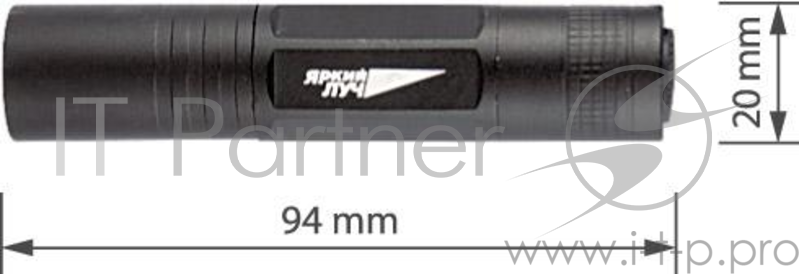 Фонарь ручной Яркий Луч T1 черный 0.5Вт лам.:светодиод. AAx1 (4606400104605)