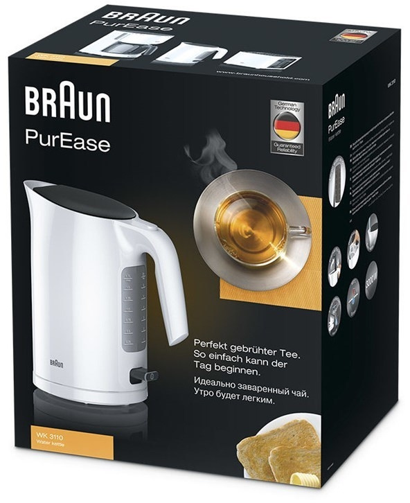 Чайник электрический Braun WK3110WH 1.7л. 3000Вт белый (корпус: пластик)