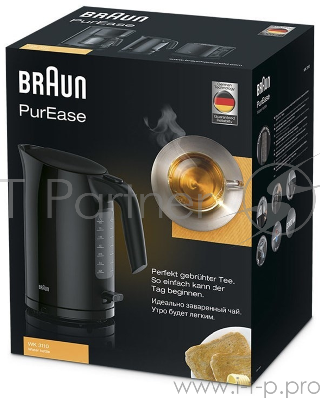 Чайник электрический Braun WK3110BK 1.7л. 3000Вт черный (корпус: пластик)