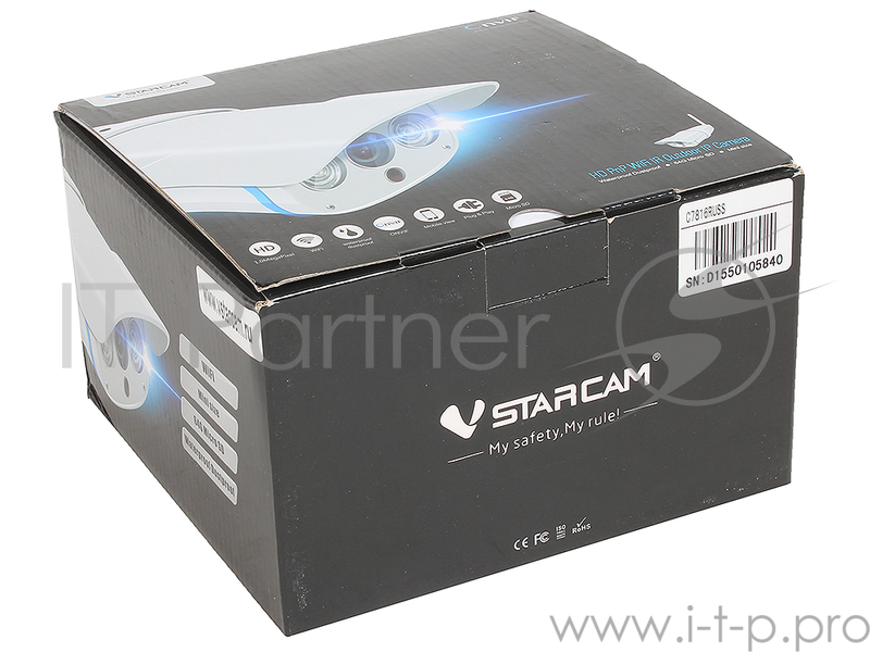 Камера VStarcam C7816WIP Уличная беспроводная IP-камера 1280x720, P2P, 3.6mm, 0.8Lx., MicroSD