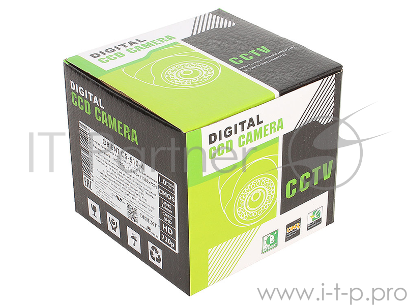 Камера наблюдения Orient CS-510-4 купольная 4 режима: AHD/CVBS/TVI/CVI камера 1Mpx, CMOS OMNIVISION,