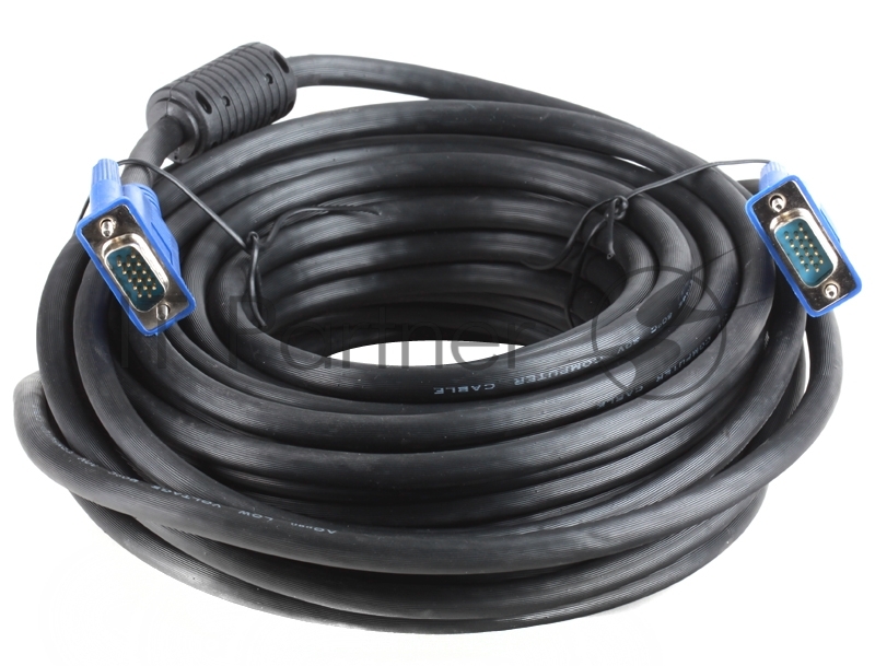 Кабель монитор-SVGA card (15M-15M) 15м 2 фильтра Aopen/Qust (ACG341AD-15M)