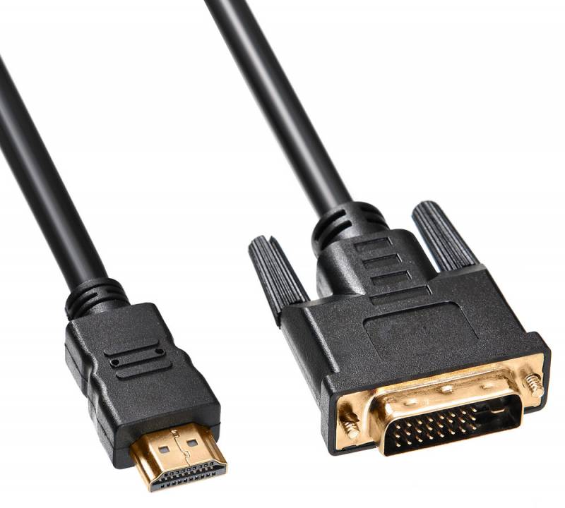 Кабель DVI Buro HDMI19 (m)/DVI-D(m) 5м феррит.кольца Позолоченные контакты