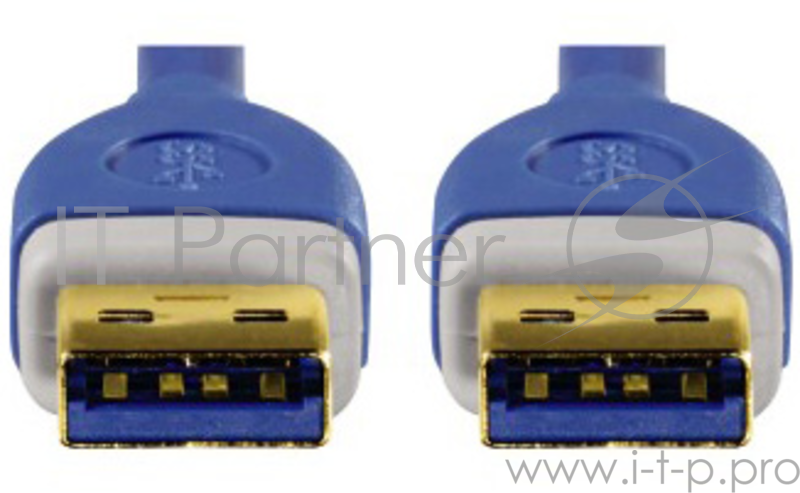 Кабель Hama H-39676 USB 3.0 A-A (m-m) 1.8 м позолоченные контакты экранированный 5 Гбит/с 3зв синий
