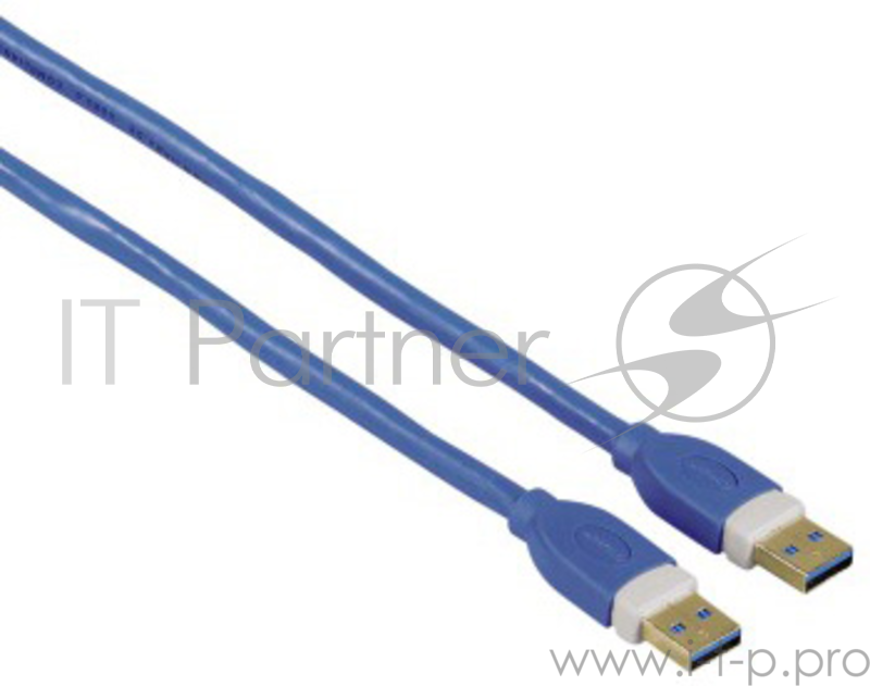 Кабель Hama H-39676 USB 3.0 A-A (m-m) 1.8 м позолоченные контакты экранированный 5 Гбит/с 3зв синий