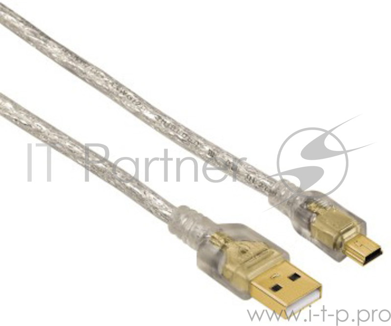 Кабель Hama H-41533 USB 2.0 A-mini B 1.8 м прозрачный 5зв