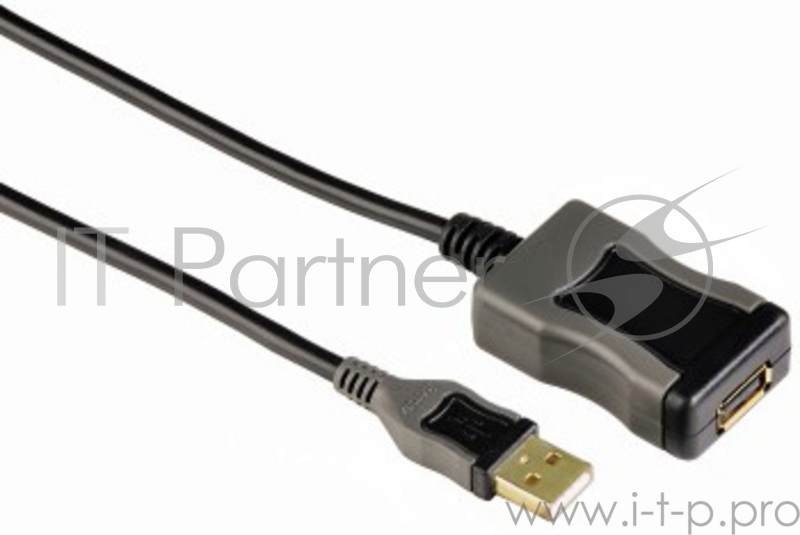 Кабель Hama H-78482 USB 2.0 A-A (m-f) удлинительный активный 5.0 м 3зв черный