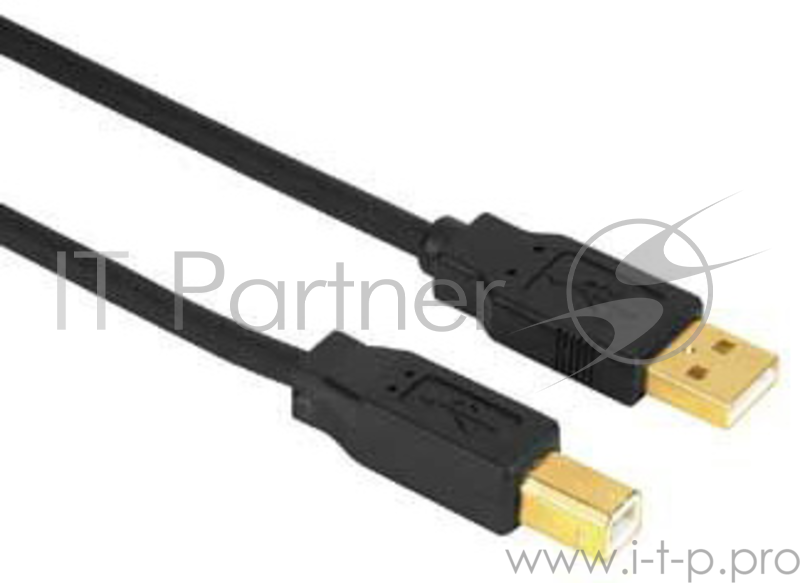 Кабель Hama H-29767 USB 2.0 A-В (m-m) 3.0 м позолоченные штекеры черный