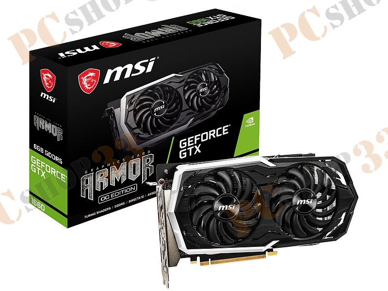 Видеокарта MSI GeForce GTX 1660 ARMOR 6G OC 6ГБ (GeForce GTX 1660, DDR5, HDMI, 3xDP) (PCI-E)