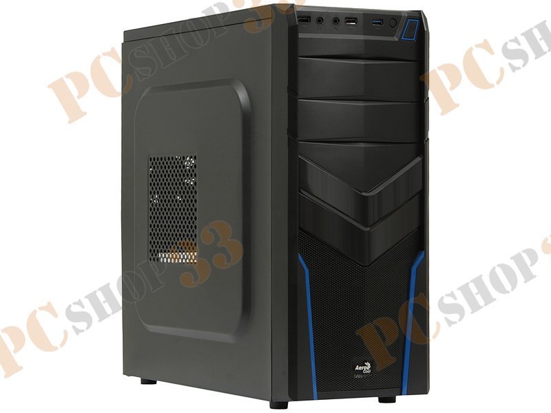 Корпус Miditower Aerocool V2X Blue, ATX, черно-синий (без БП)
