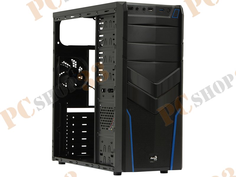 Корпус Miditower Aerocool V2X Blue, ATX, черно-синий (без БП)