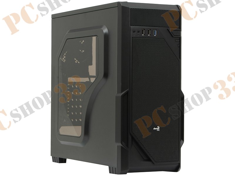 Корпус Miditower Aerocool Vs-1 Window, ATX, черный (без БП)
