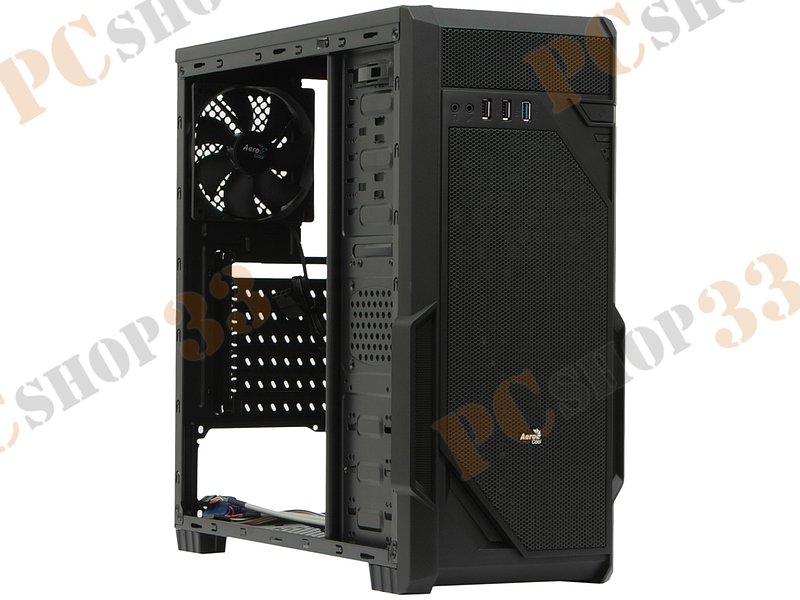 Корпус Miditower Aerocool Vs-1 Window, ATX, черный (без БП)