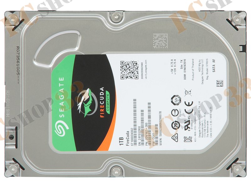 Гибридный диск 1ТБ Seagate FireCuda ST1000DX002, 64МБ, 8ГБ flash (SATA III)