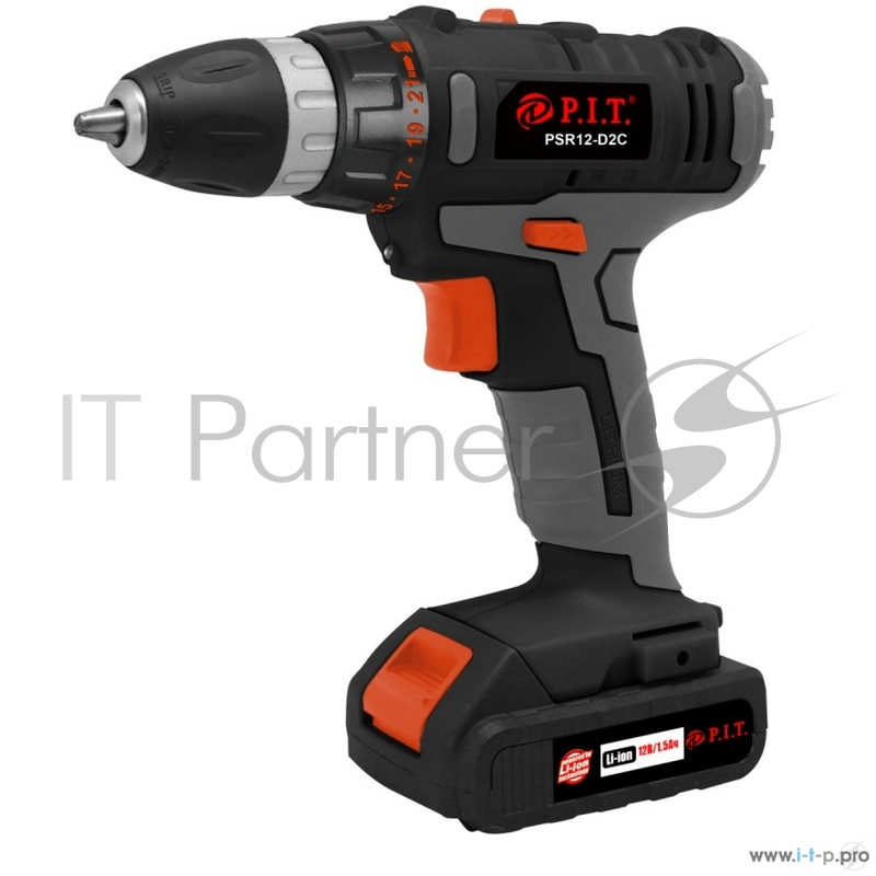 Дрель, Шуруповерт P.I.T Шуруповерт PSR 12-D2C (12В, 1 Li акк.1,5Ач,2 ск,22Нм,быстр.зарядка,коробка, слайд.) PSR 12-D2C