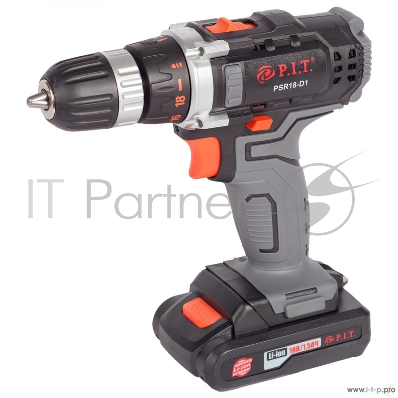 Дрель, Шуруповерт P.I.T Шуруповерт PSR 18-D1 СТАНДАРТ (18В, 2 Li акк.1,5Ач,2 ск,30Нм,быстр.зарядка,кейс) PSR18-D1
